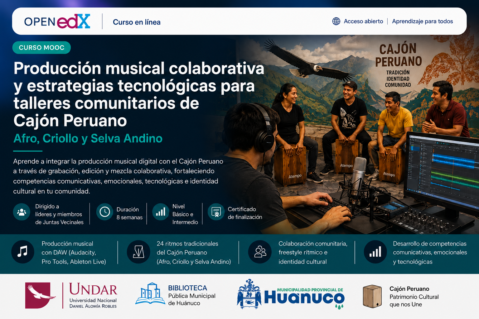 Producción Musical Colaborativa y Estrategias Tecnológicas para Talleres Comunitarios de Cajón Peruano PM101